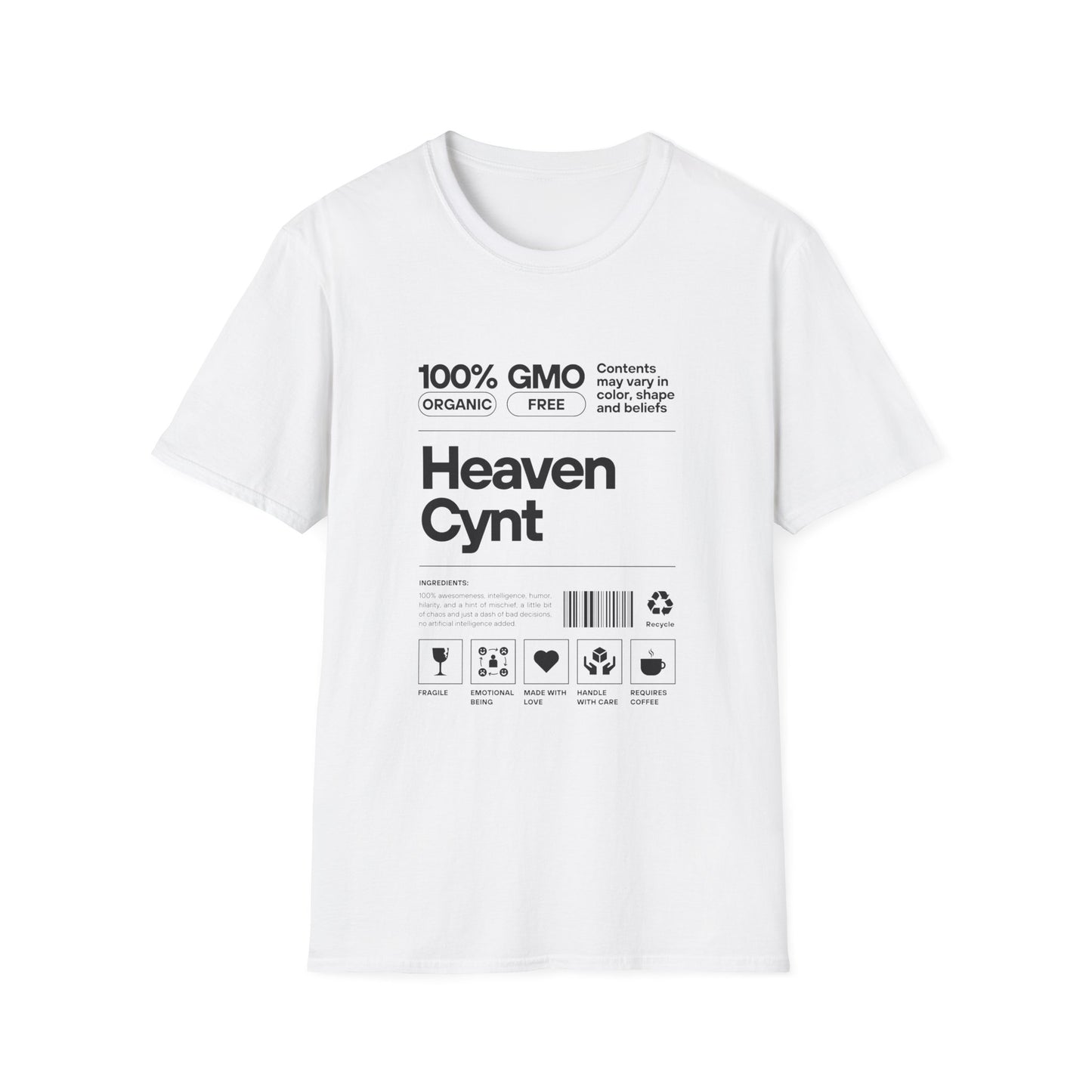 Heaven Cynt Ingredients (Black Letters) T-Shirt